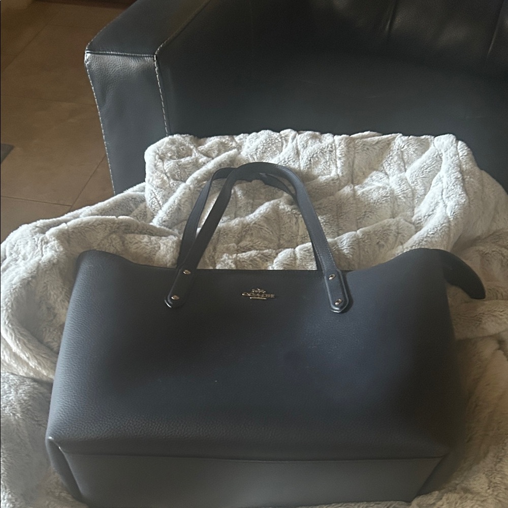 Coach Midnight Blue Leather Handbag Gently used